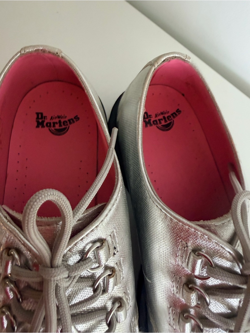Dr Martens Silver Studded Lace-Up Shoes - Women size 9 - Picture 10 of 11